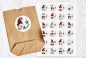 Preview: 24 Stück zuckersüße Adventskalenderaufkleber Sticker Wichtel Gnome /4cm rund mit-oder ohne 24 Beutelchen aus Kraftpapier von Lüttentüddel